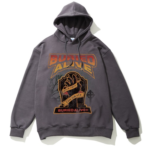 BA GRAVE GRAPHIC HOODIE - CHARCOAL
