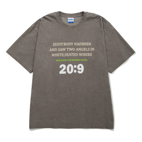 BA LETTERING TEE - BROWN CHARCOAL